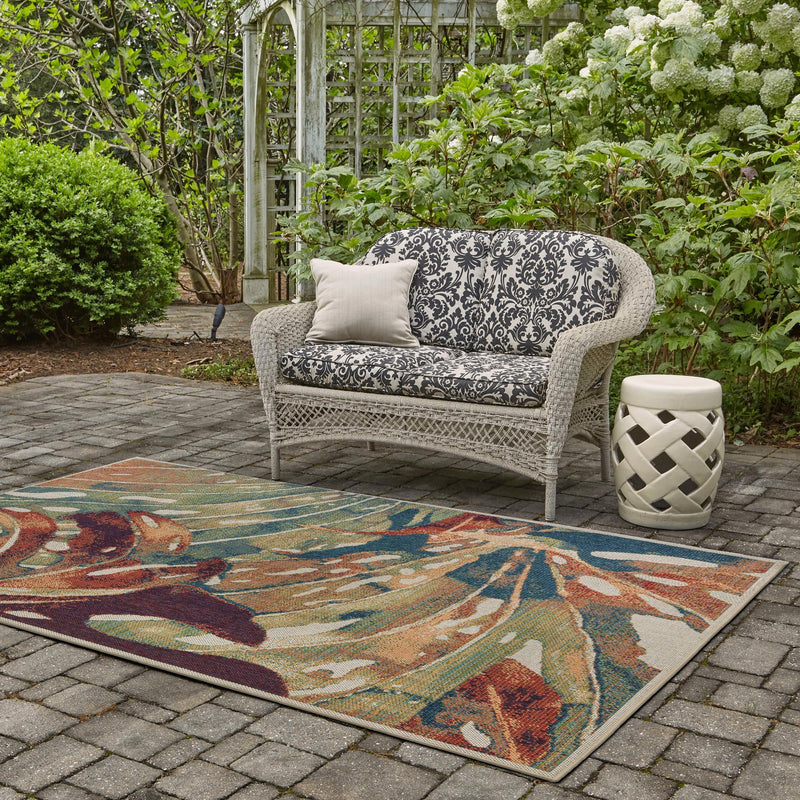 Coastal Terrace Collection Area Rug -  Wavecrest Rectangle Multi  lifestyle 15