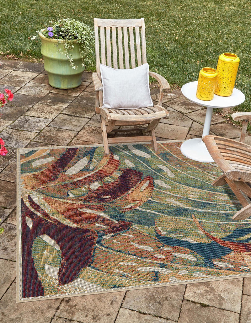 Coastal Terrace Collection Area Rug -  Wavecrest Square Multi  lifestyle 19