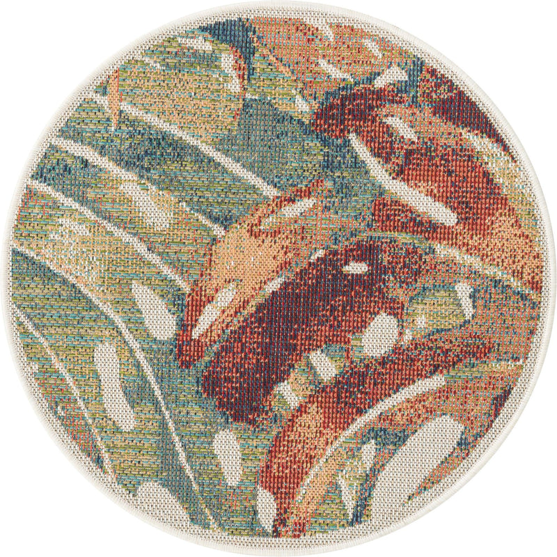 Coastal Terrace Collection Area Rug -  Wavecrest Round Multi  lifestyle 17