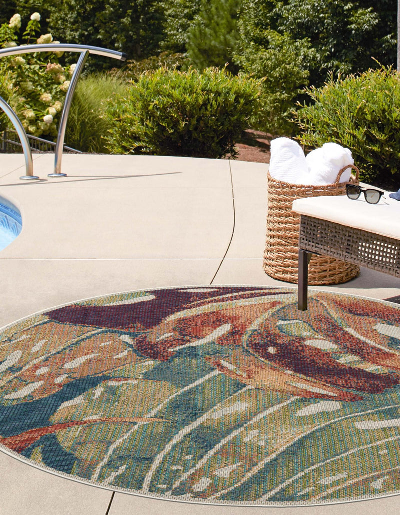Coastal Terrace Collection Area Rug -  Wavecrest Round Multi  lifestyle 23