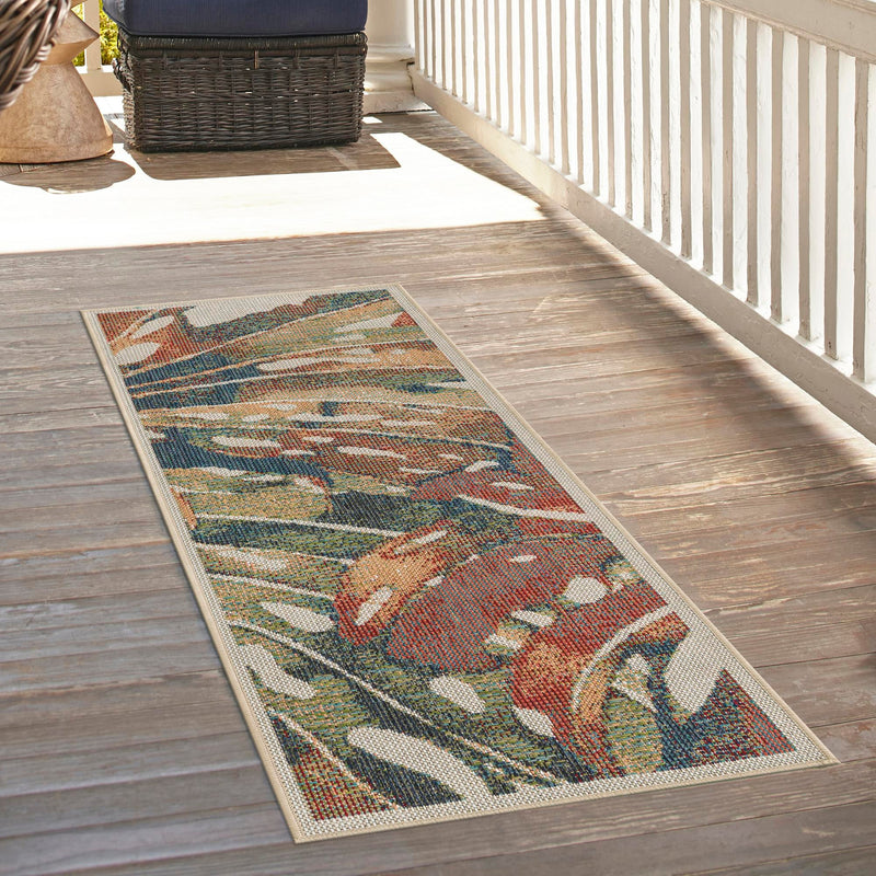 Coastal Terrace Collection Area Rug -  Wavecrest Runner Multi  lifestyle 60