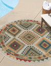 Coastal Terrace Collection Area Rug -  Sandbar Round Ivory  lifestyle 32