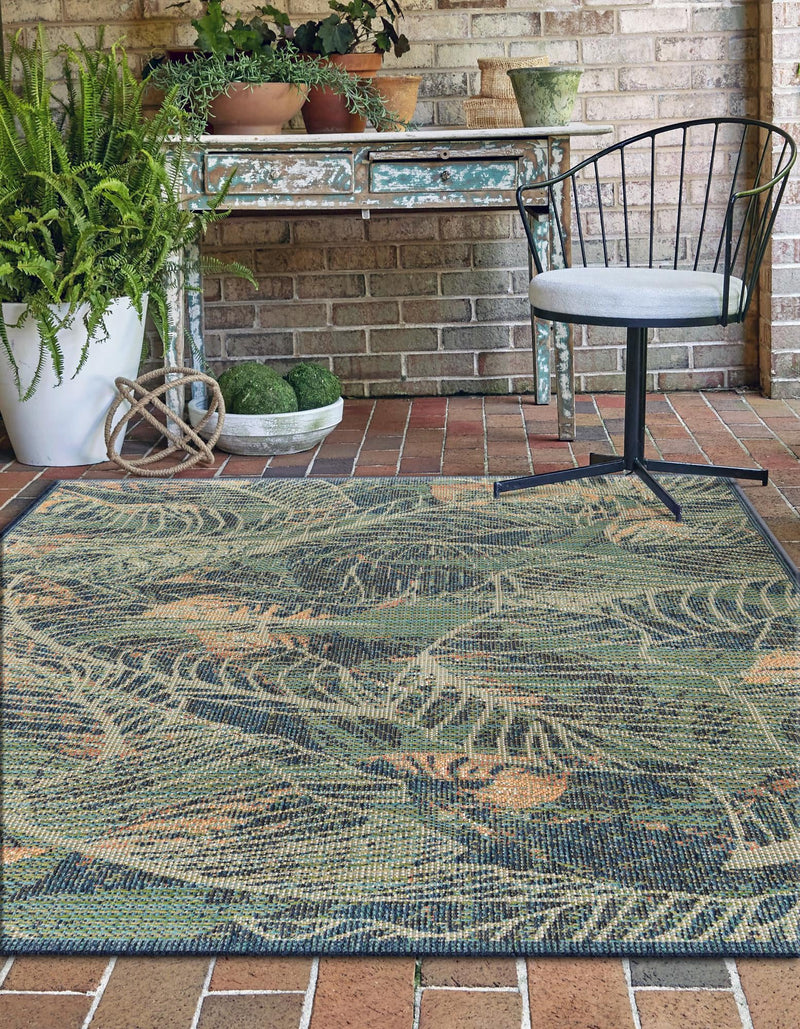 Coastal Terrace Collection Area Rug -  Driftwood Rectangle Blue  lifestyle 5
