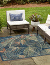 Coastal Terrace Collection Area Rug -  Driftwood Square Blue  lifestyle 35
