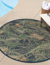 Coastal Terrace Collection Area Rug -  Driftwood Round Blue  lifestyle 31