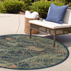 Coastal Terrace Collection Area Rug -  Driftwood Round Blue  lifestyle 83