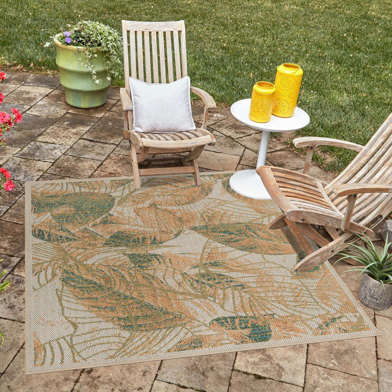 Coastal Terrace Collection Area Rug -  Driftwood Square Ivory  lifestyle 80