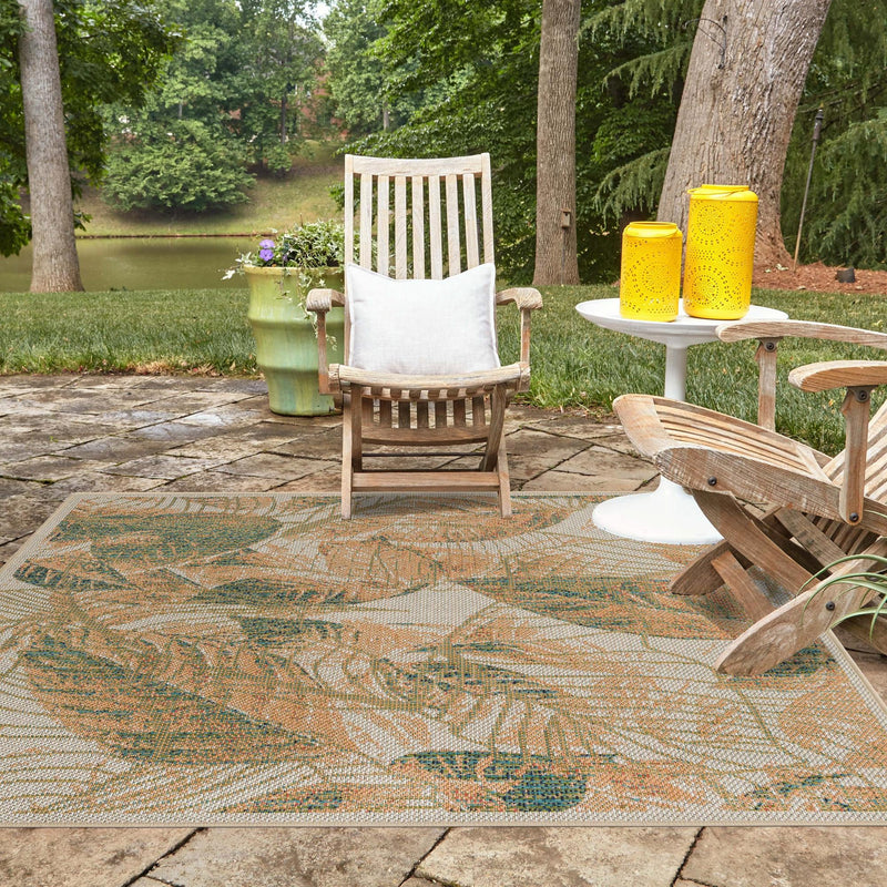 Coastal Terrace Collection Area Rug -  Driftwood Square Ivory  lifestyle 84