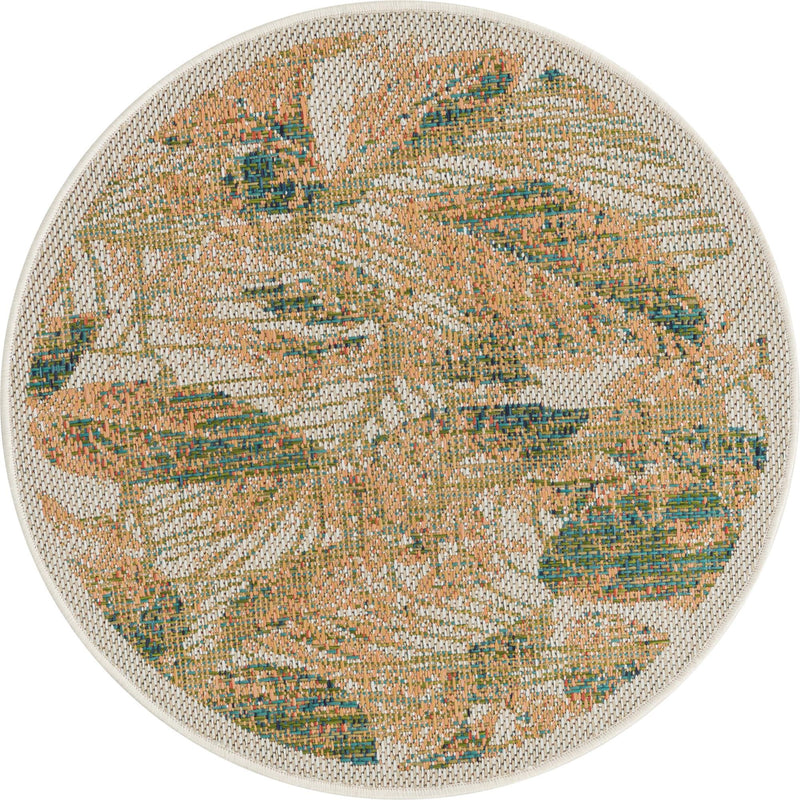Coastal Terrace Collection Area Rug -  Driftwood Round Ivory  lifestyle 29