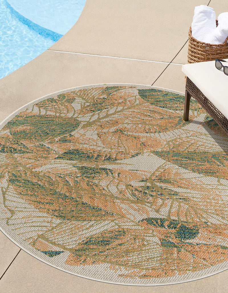Coastal Terrace Collection Area Rug -  Driftwood Round Ivory  lifestyle 33
