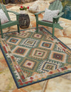 Coastal Terrace Collection Area Rug -  Sandbar Rectangle Green  lifestyle 4