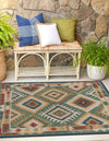 Coastal Terrace Collection Area Rug -  Sandbar Square Green  lifestyle 35