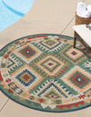 Coastal Terrace Collection Area Rug -  Sandbar Round Green  lifestyle 36