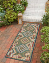 Coastal Terrace Collection Area Rug -  Sandbar Runner Green  lifestyle 34