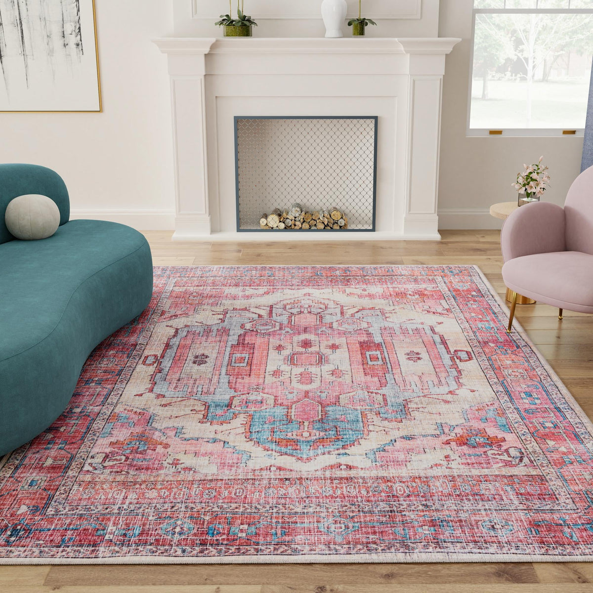 Zahara Oasis Collection Area Rug - Sahara Rectangle Beige  lifestyle 55
