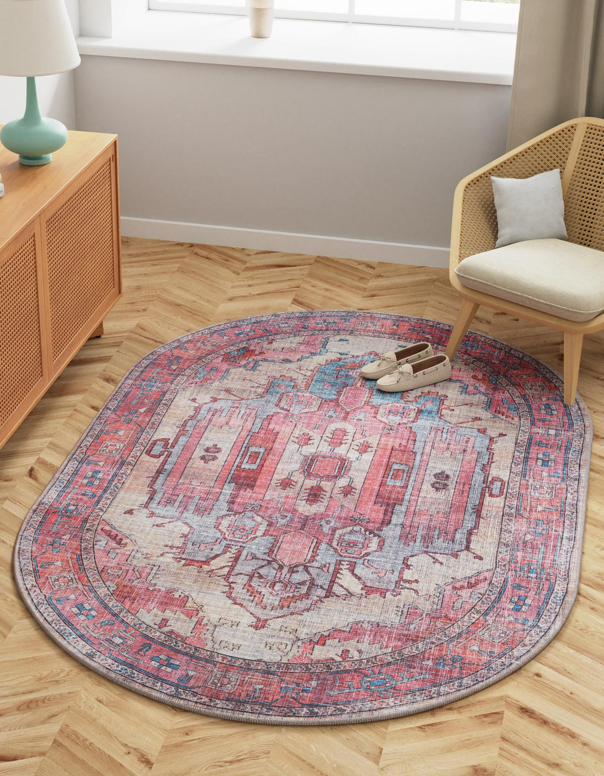 Zahara Oasis Collection Area Rug - Sahara Oval Beige  lifestyle 72