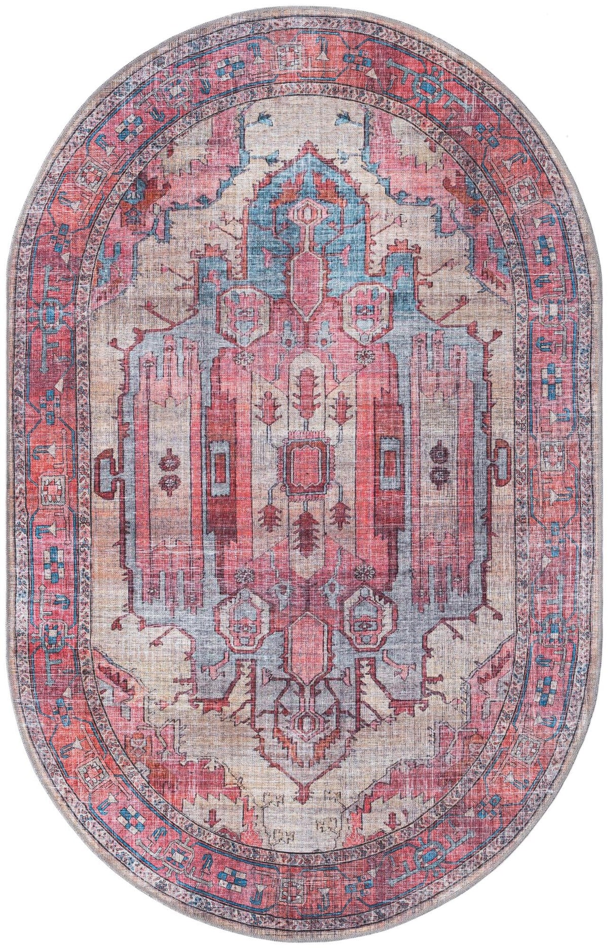 Zahara Oasis Collection Area Rug - Sahara Oval Beige  lifestyle 73