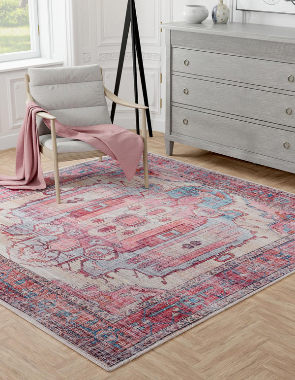 Zahara Oasis Collection Area Rug - Sahara Square Beige  lifestyle 82