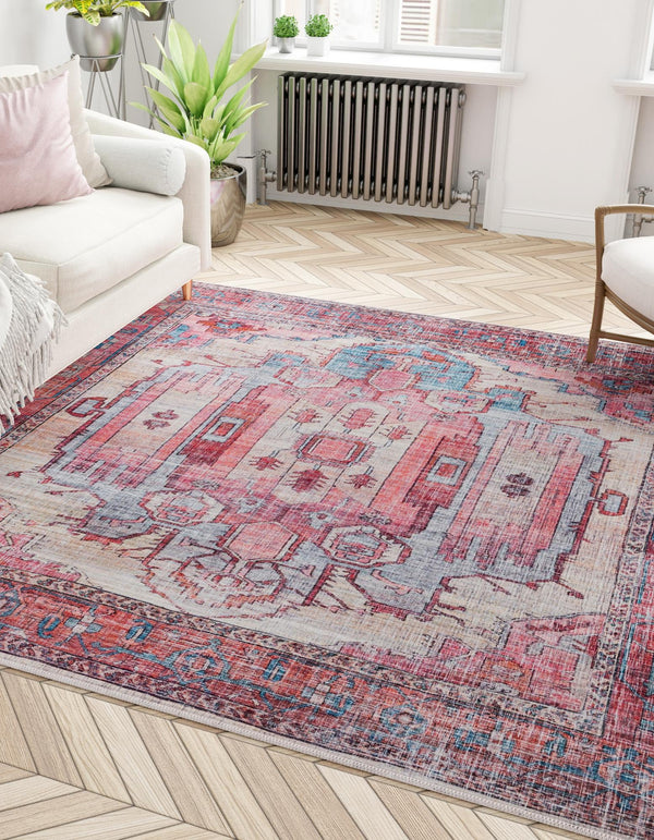Zahara Oasis Collection Area Rug - Sahara Square Beige  lifestyle 173