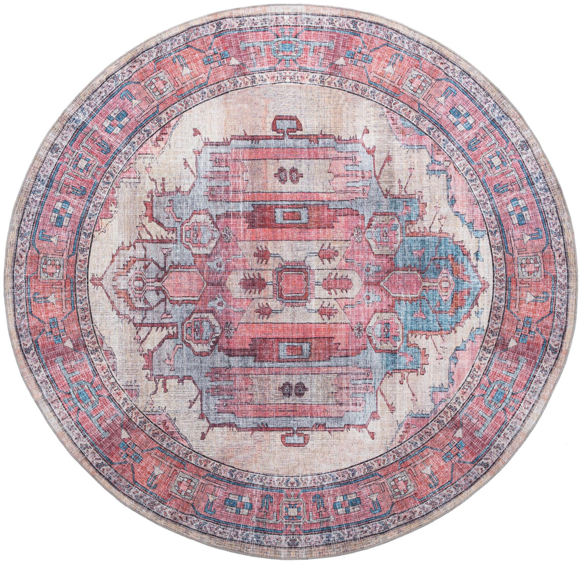 Zahara Oasis Collection Area Rug - Sahara Round Beige  lifestyle 66