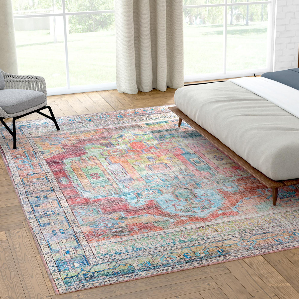 Zahara Oasis Collection Area Rug - Sahara Rectangle Multi  lifestyle 53