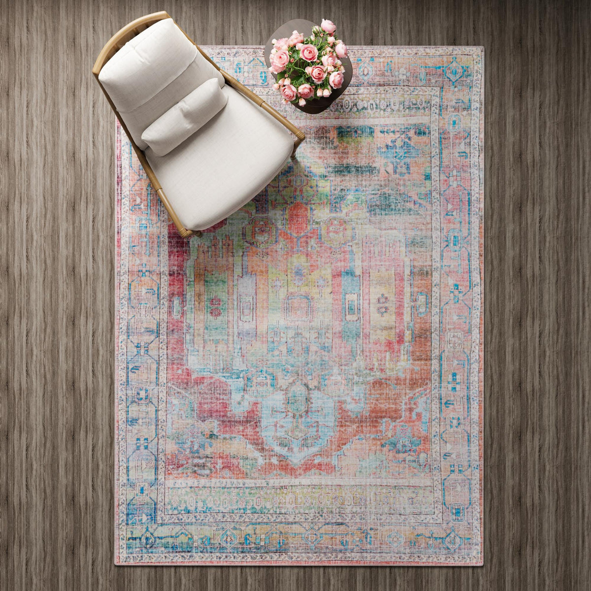 Zahara Oasis Collection Area Rug - Sahara Rectangle Multi  lifestyle 58