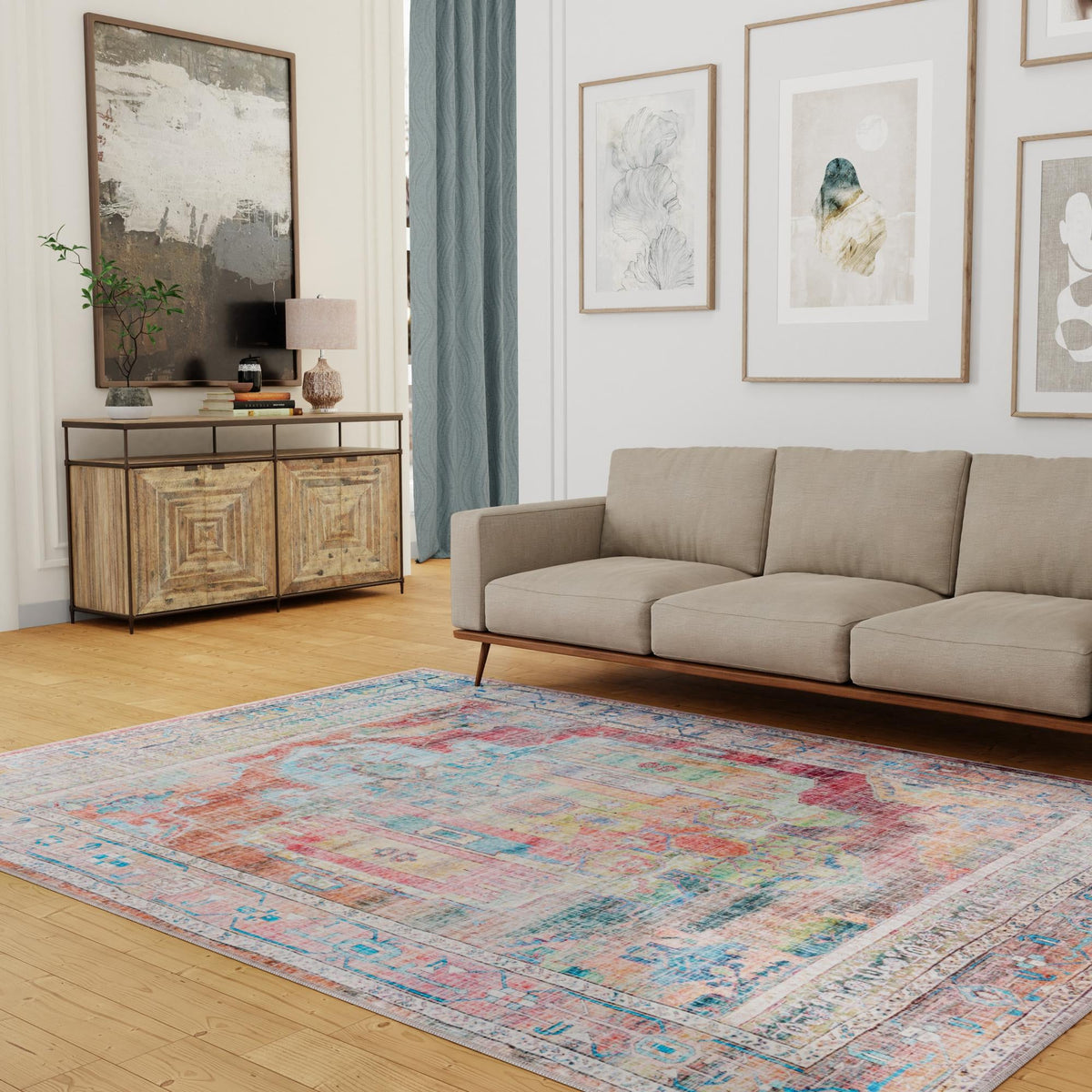 Zahara Oasis Collection Area Rug - Sahara Rectangle Multi  lifestyle 60