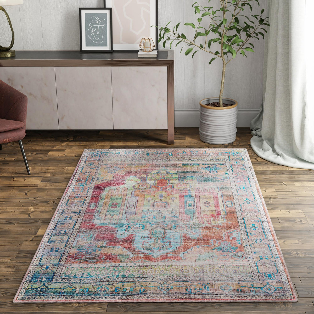 Zahara Oasis Collection Area Rug - Sahara Rectangle Multi  lifestyle 57