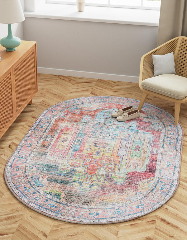 Zahara Oasis Collection Area Rug - Sahara Oval Multi  lifestyle 78