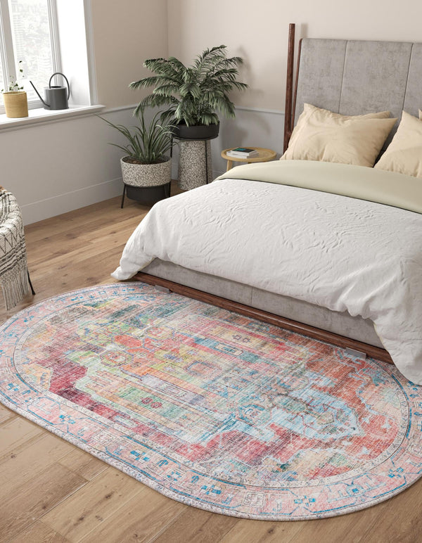Zahara Oasis Collection Area Rug - Sahara Oval Multi  lifestyle 189