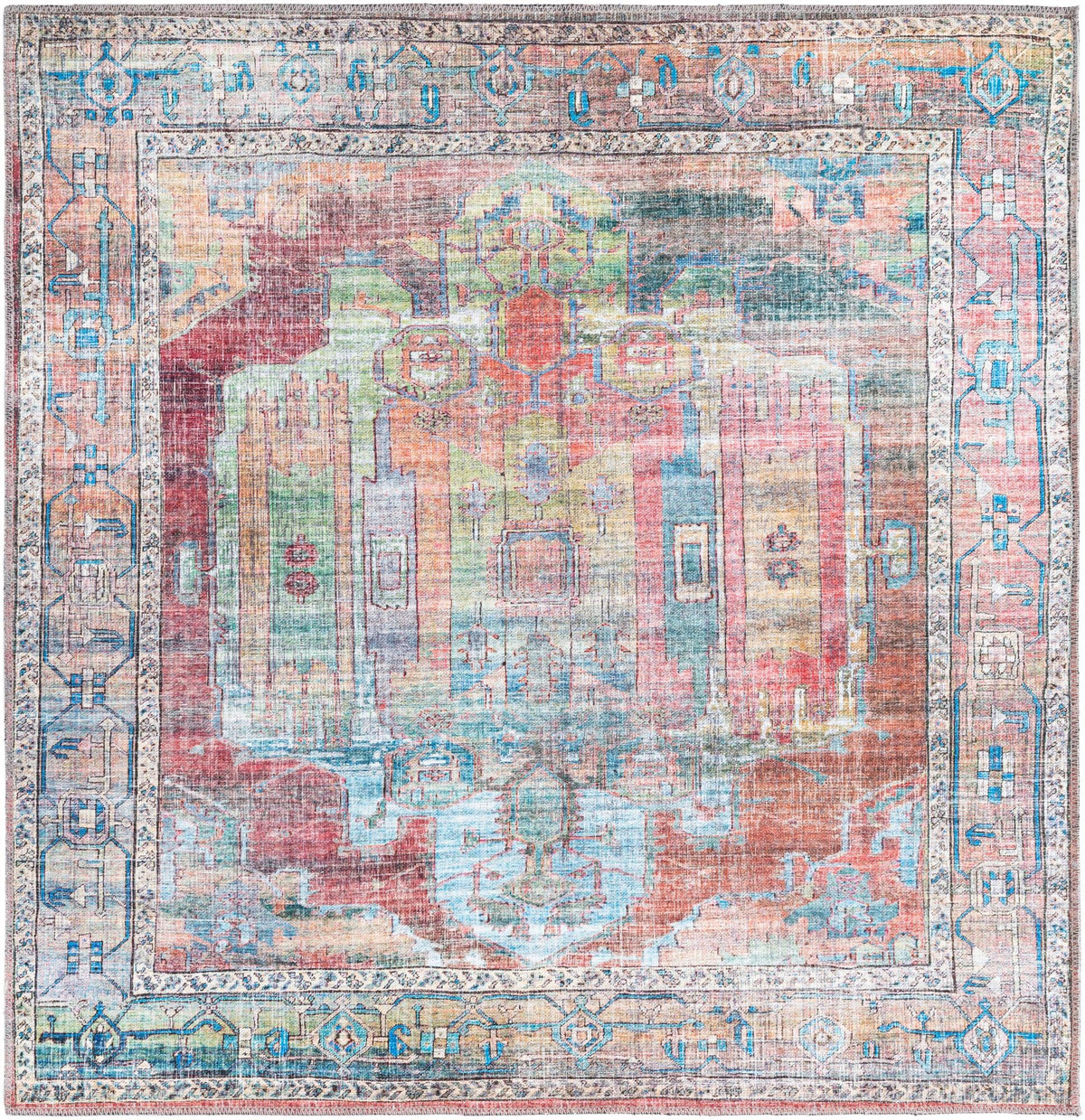 Zahara Oasis Collection Area Rug - Sahara Square Multi  lifestyle 79