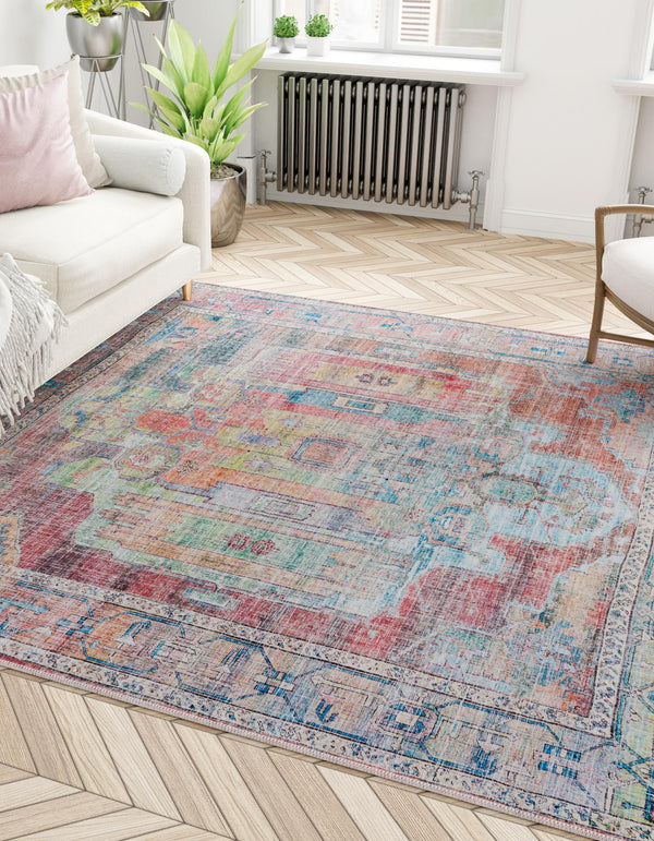 Zahara Oasis Collection Area Rug - Sahara Square Multi  lifestyle 179
