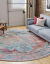 Zahara Oasis Collection Area Rug - Sahara Round Multi  lifestyle 86