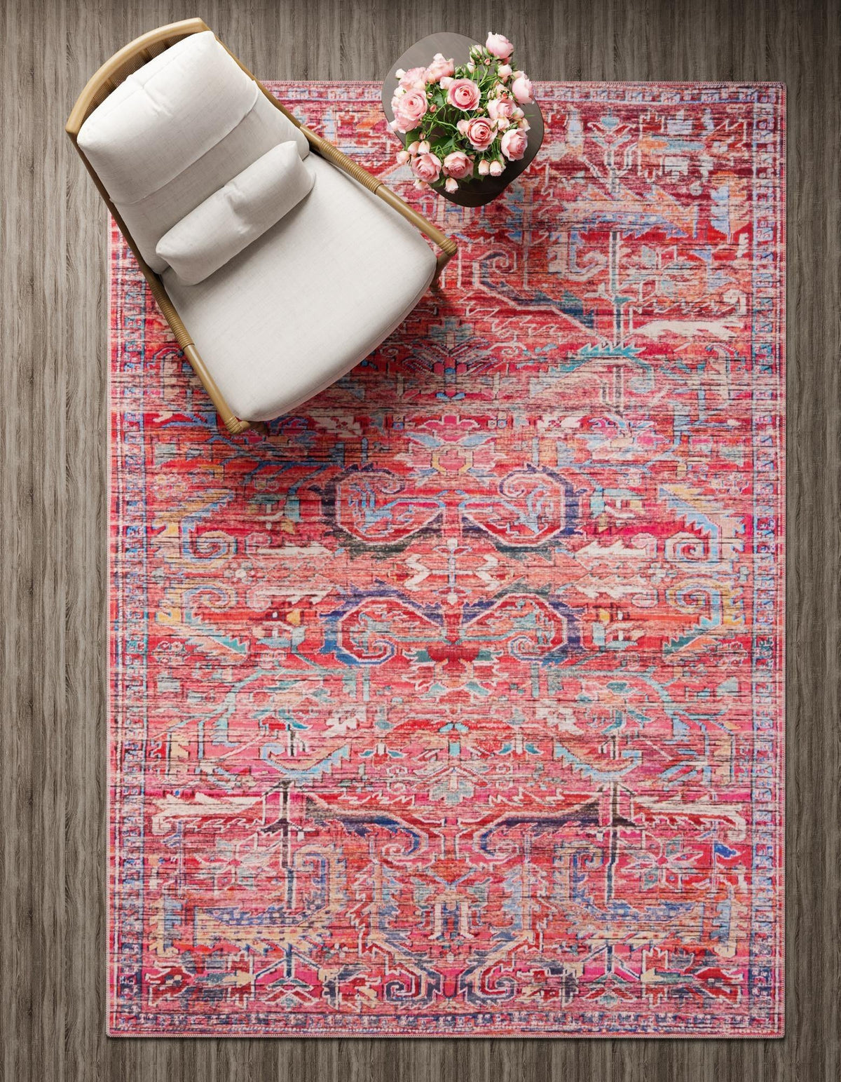 Zahara Oasis Collection Area Rug -  Tangier Rectangle Rust Red  lifestyle 9