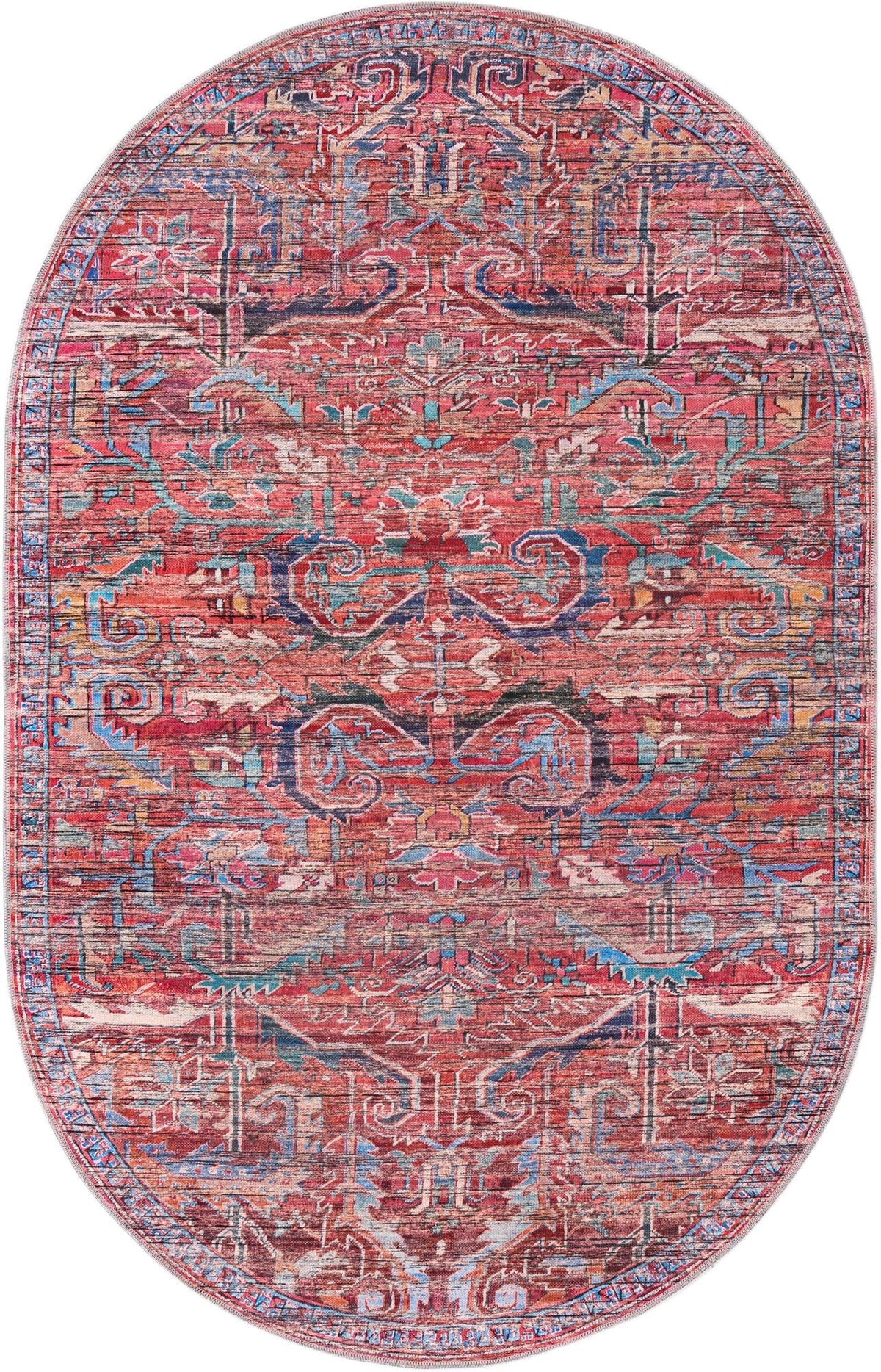 Zahara Oasis Collection Area Rug -  Tangier Oval Rust Red  lifestyle 34