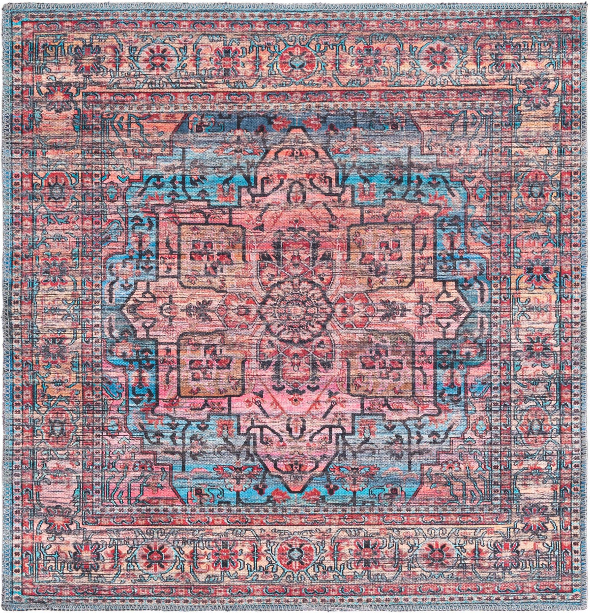 Zahara Oasis Collection Area Rug -  Fez Square Blue  lifestyle 31