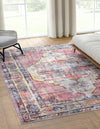 Zahara Oasis Collection Area Rug -  Rabat Rectangle Yellow Pink  lifestyle 2
