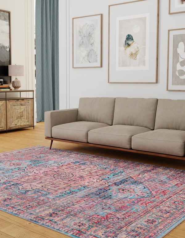 Zahara Oasis Collection Area Rug -  Rabat Rectangle Yellow Pink  lifestyle 19