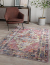 Zahara Oasis Collection Area Rug -  Rabat Rectangle Yellow Pink  lifestyle 3