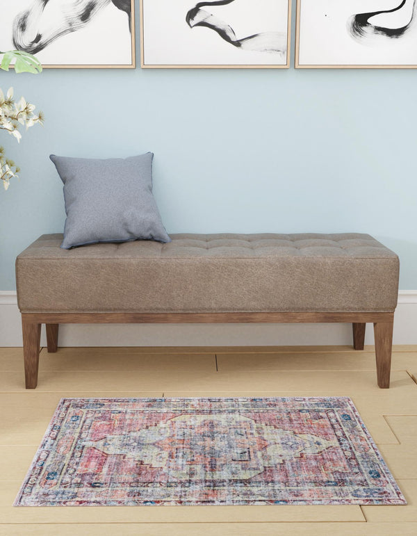Zahara Oasis Collection Area Rug -  Rabat Rectangle Yellow Pink  lifestyle 7