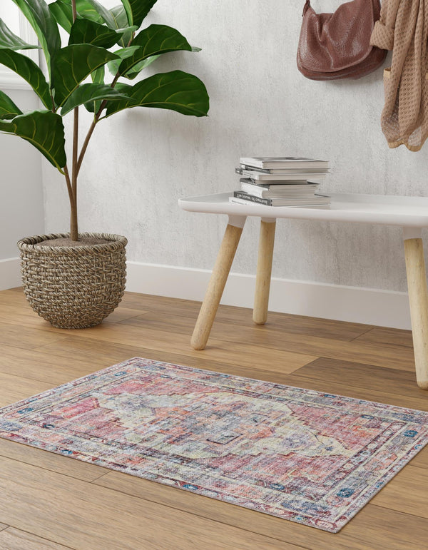 Zahara Oasis Collection Area Rug -  Rabat Rectangle Yellow Pink  lifestyle 21