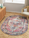 Zahara Oasis Collection Area Rug -  Rabat Oval Yellow Pink  lifestyle 38