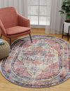 Zahara Oasis Collection Area Rug -  Rabat Oval Yellow Pink  lifestyle 48