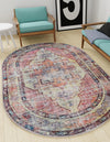 Zahara Oasis Collection Area Rug -  Rabat Oval Yellow Pink  lifestyle 75