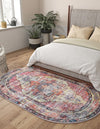 Zahara Oasis Collection Area Rug -  Rabat Oval Yellow Pink  lifestyle 81