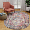 Zahara Oasis Collection Area Rug -  Rabat Oval Yellow Pink  lifestyle 90