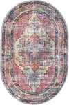 Zahara Oasis Collection Area Rug -  Rabat Oval Yellow Pink  lifestyle 34