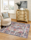 Zahara Oasis Collection Area Rug -  Rabat Square Yellow Pink  lifestyle 39