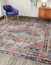 Zahara Oasis Collection Area Rug -  Rabat Square Yellow Pink  lifestyle 40