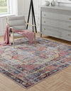 Zahara Oasis Collection Area Rug -  Rabat Square Yellow Pink  lifestyle 45